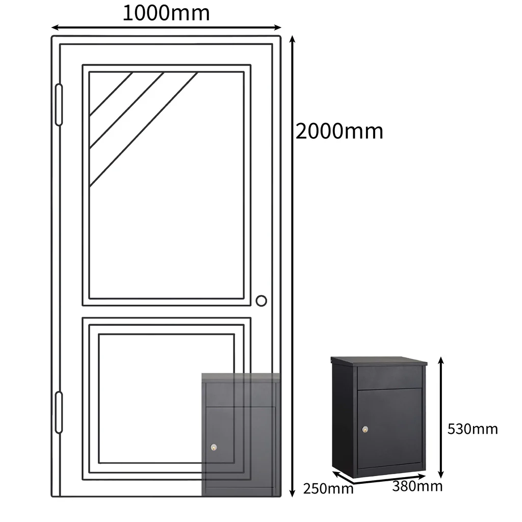 Parcel Letterbox Wall Mounted Lockable Front Access - Allux 500 - Image 3