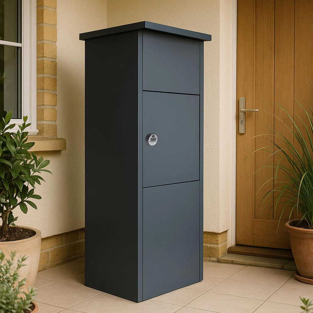 Delivery Box for Home – Goldcrest Freestanding Front Access Parcel Box - Combination Lock - Anthracite Grey RAL 7016 - Image 2