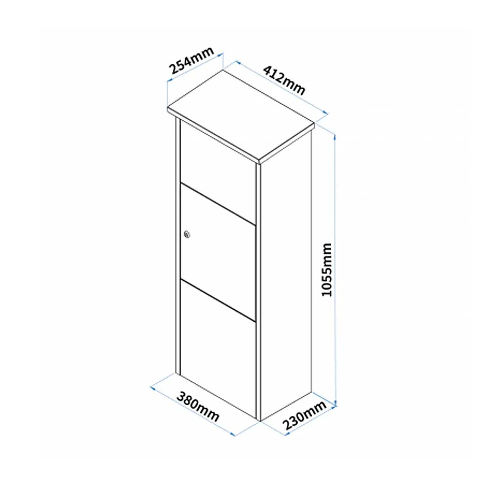 Delivery Box for Home – Goldcrest Freestanding Front Access Parcel Box - Anthracite Grey RAL 7016 - Image 6