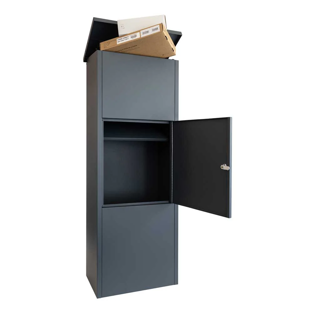 Delivery Box for Home – Goldcrest Freestanding Front Access Parcel Box - Black - Image 8