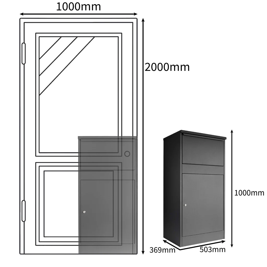 Extra Large Outdoor Front Access Parcel Box for Home – Buzzard - Image 6