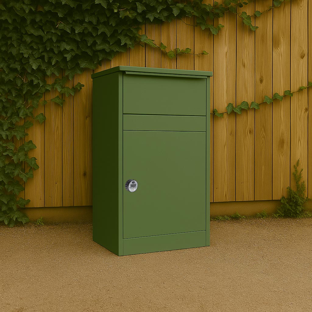 Extra Large Outdoor Front Access Parcel Box for Home – Buzzard with Combination Locks - Pale Green - Image 2