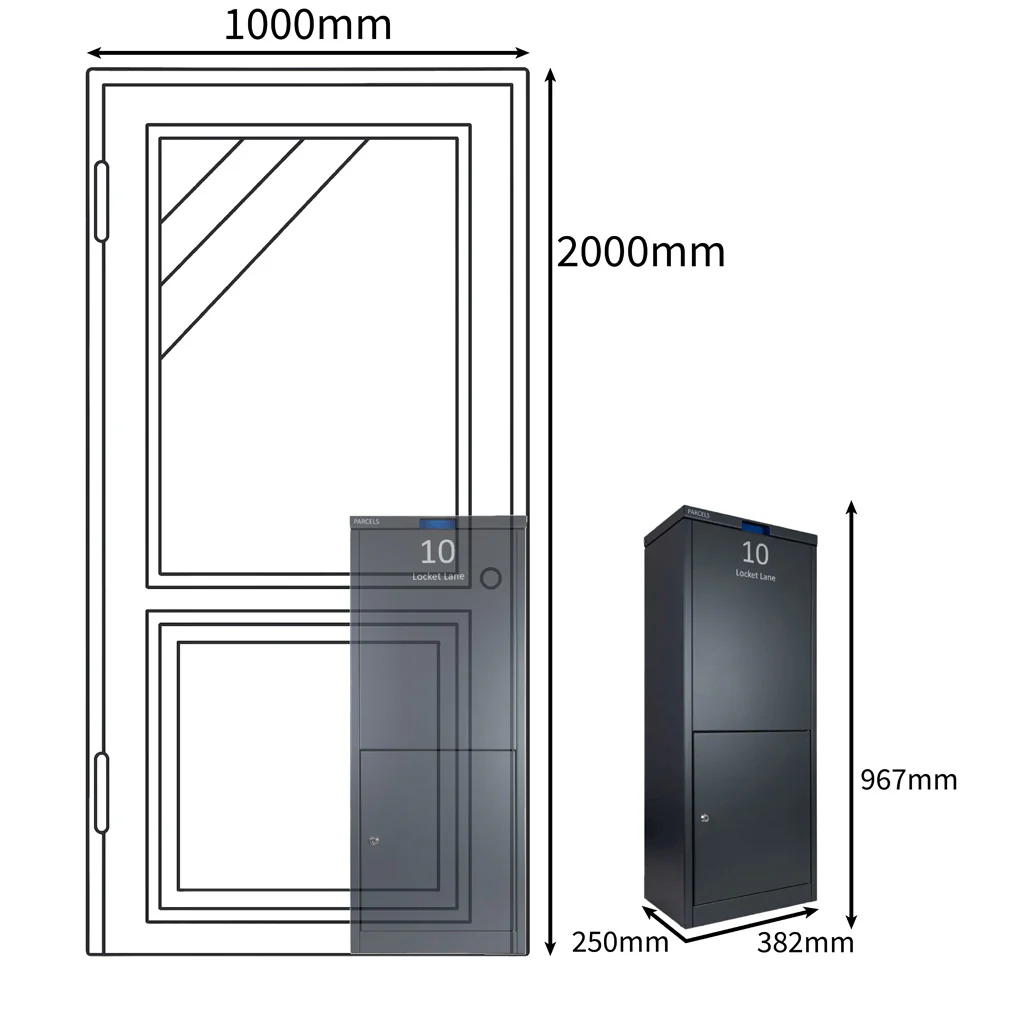 Free Standing Outdoor Parcel Box Front Access – ParcelPod 3 - Image 3