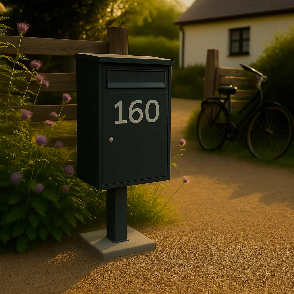 Free Standing Parcel Post Box for Home Front Access – Woodpecker with FR-2 stand - Combination Lock - Anthracite Grey RAL 7016 - Image 3