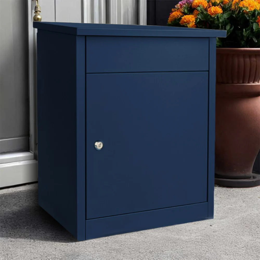 House Parcel Box – Wall Mounted or Free Standing – Puffin - Oxford Blue RAL 5011 - Image 3
