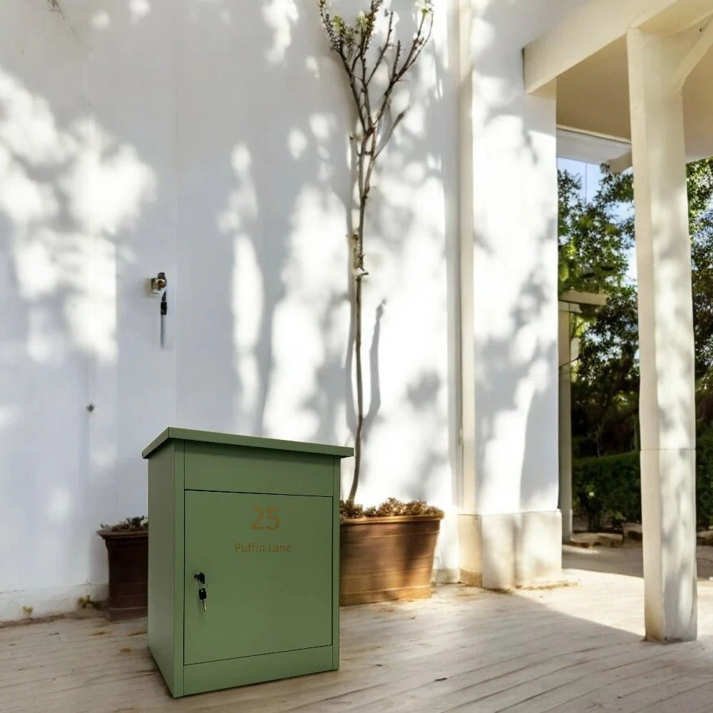 House Parcel Box – Wall Mounted or Free Standing – Puffin - Pale Green - Image 4