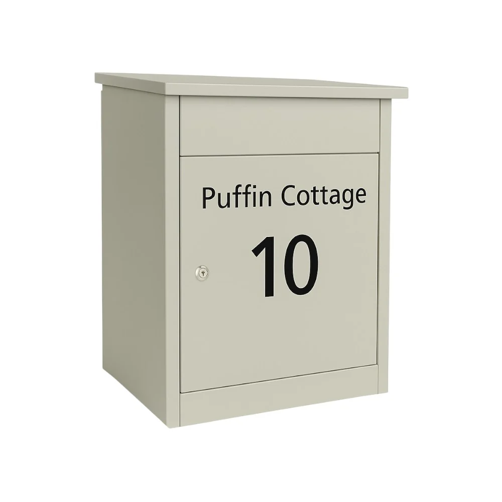 House Parcel Box – Wall Mounted or Free Standing – Puffin - Pebble Grey RAL 7032