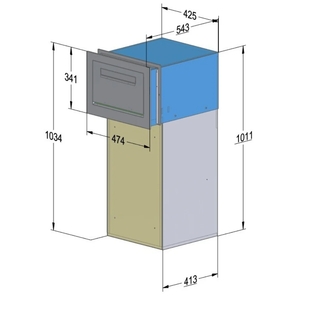 Large Capacity Parcel Box Rear Access for Gates, Fences and Side Panels – Epsilon GM - Black - Image 2