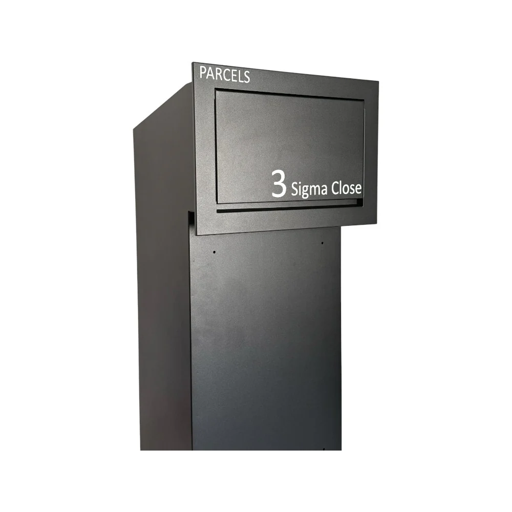 Outdoor Parcel Box for Gates & Fences – Rear Access – Sigma Paco VE2 - Black - Image 5