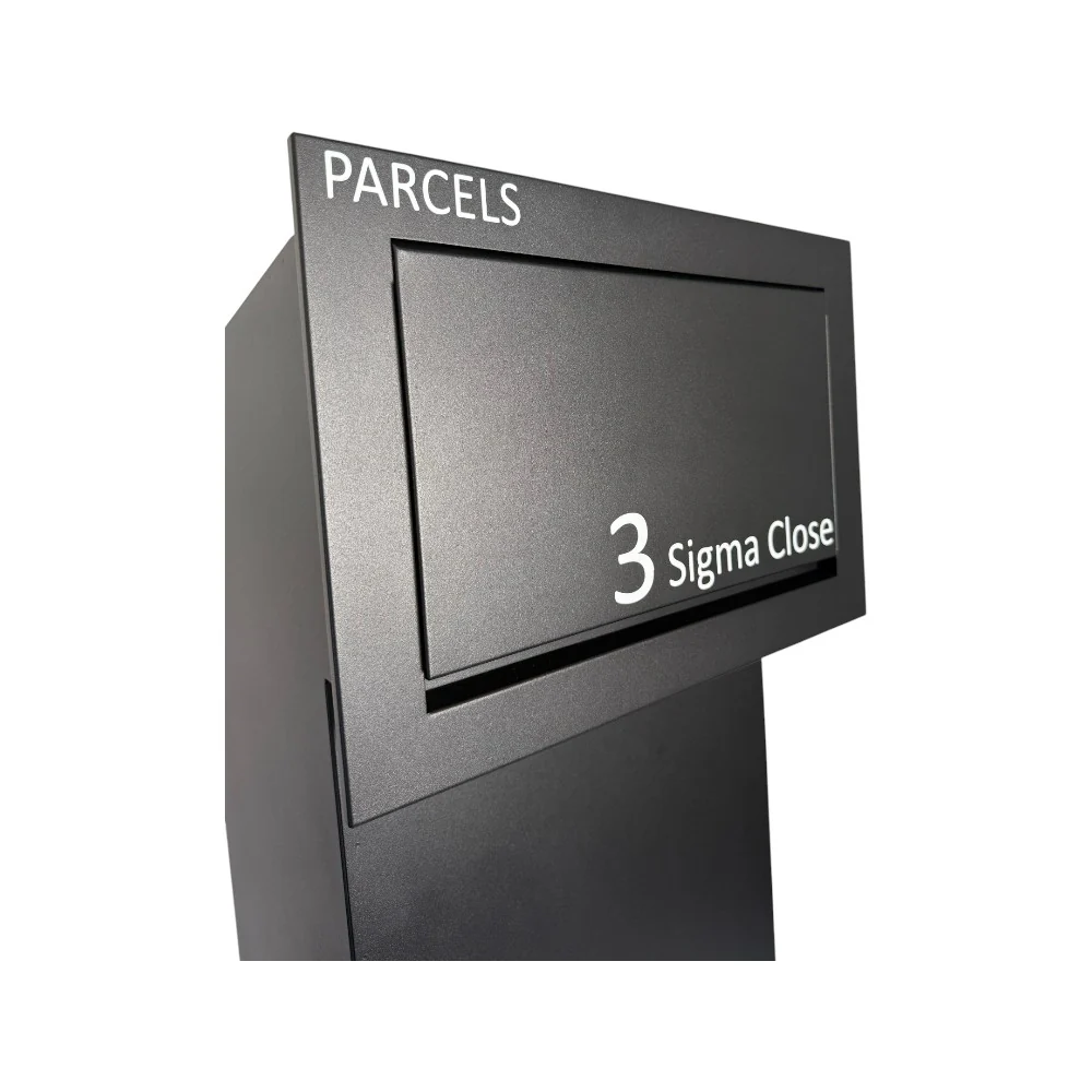 Outdoor Parcel Box for Gates & Fences – Rear Access – Sigma Paco VE2 - Black - Image 6