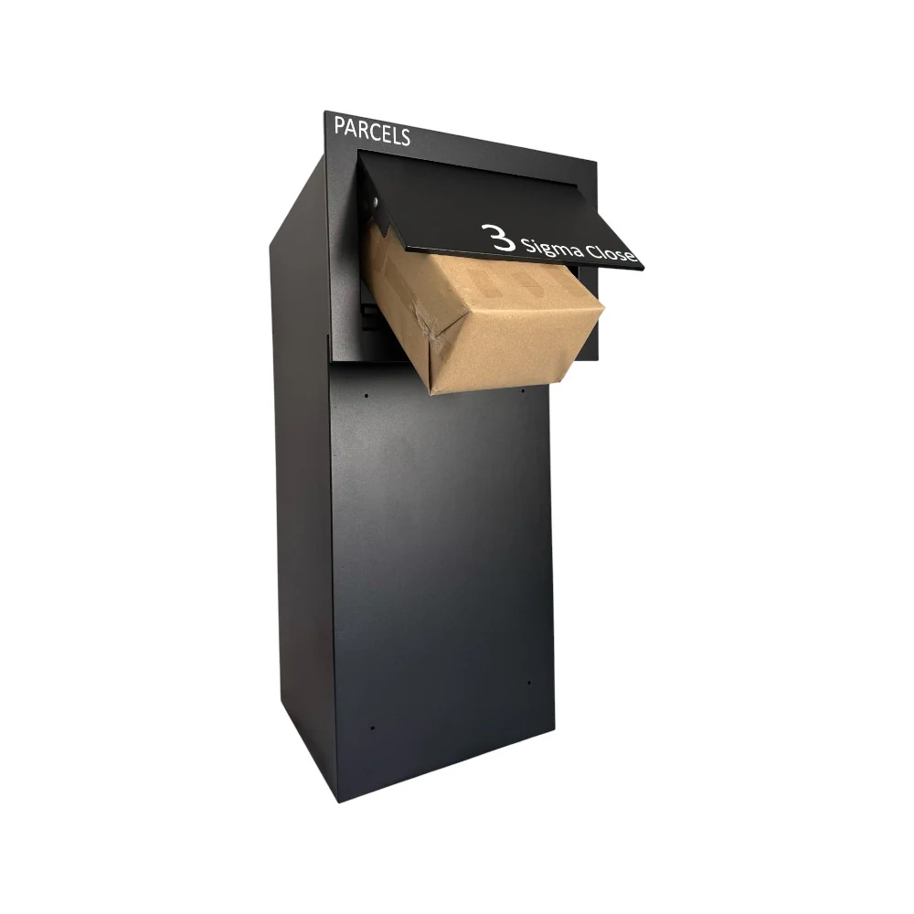 Outdoor Parcel Box for Gates & Fences – Rear Access – Sigma Paco VE2 - Anthracite Grey RAL 7016 - Image 5