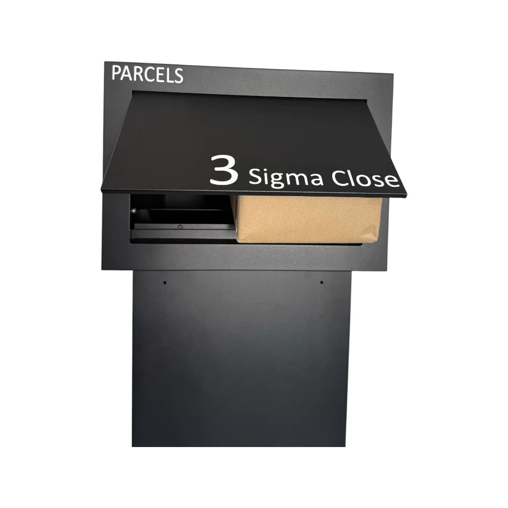 Outdoor Parcel Box for Gates & Fences – Rear Access – Sigma Paco VE2 - Black - Image 7