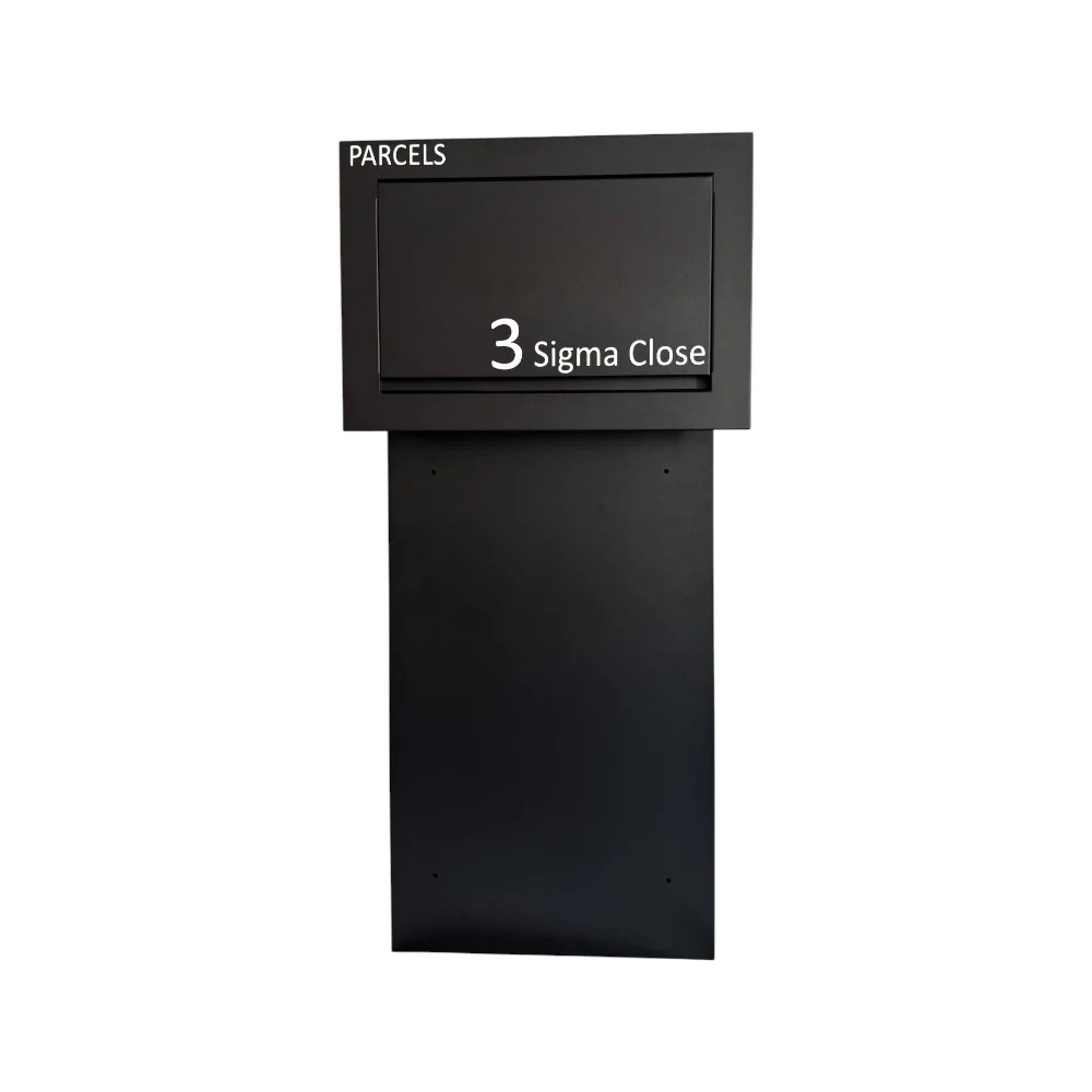 Outdoor Parcel Box for Gates & Fences – Rear Access – Sigma Paco VE2 - Black - Image 4