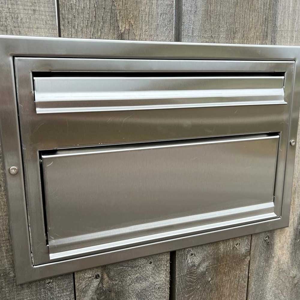 Outdoor Parcel Box for Gates & Fences – Rear Access – Sigma Stainless Steel Front - Image 7