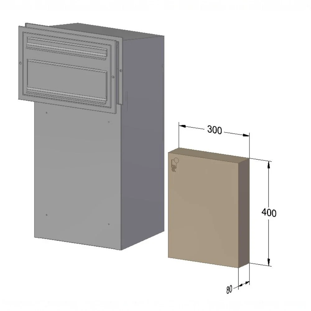 Outdoor Parcel Box for Gates & Fences – Rear Access – Sigma Stainless Steel Front - Black - Image 12