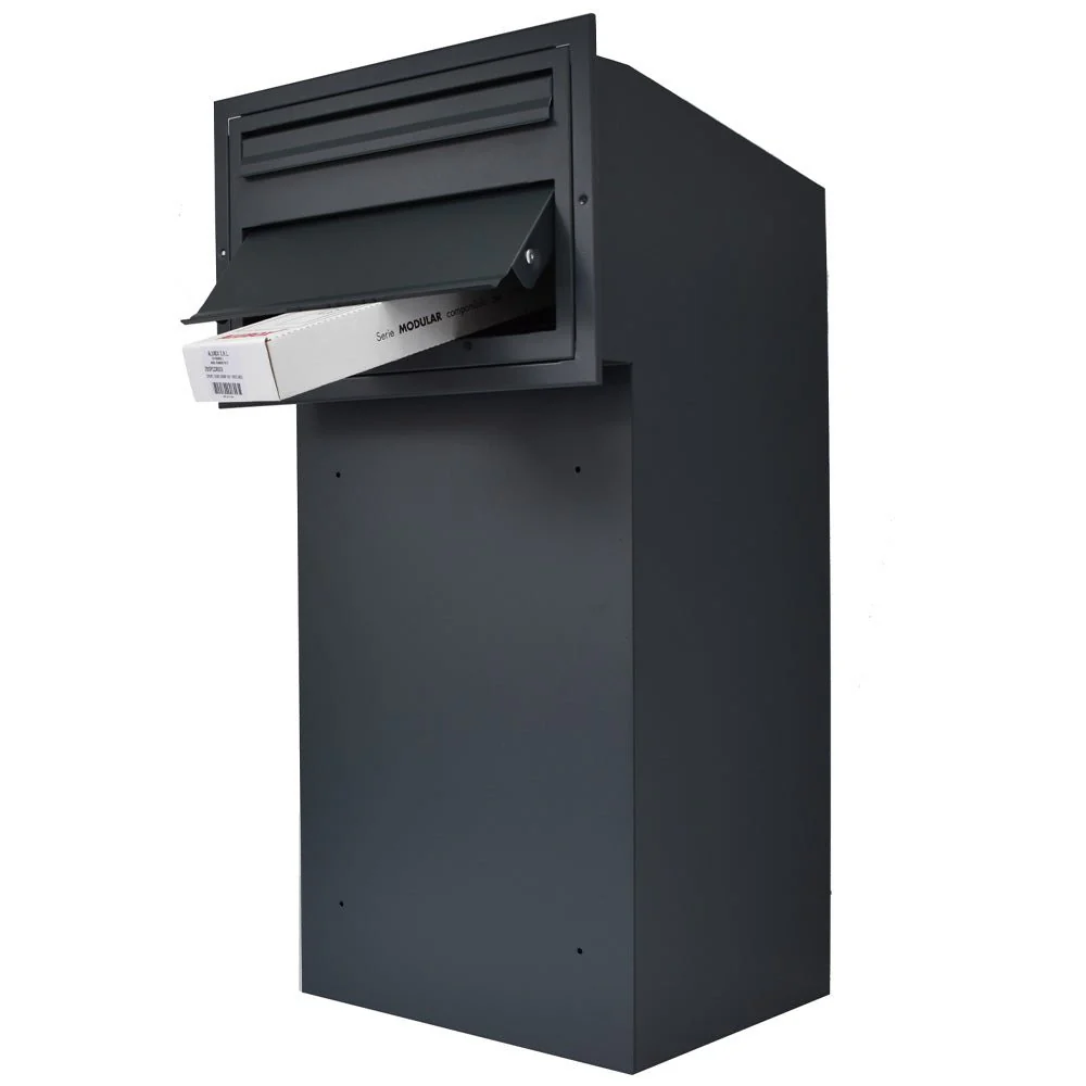 Outdoor Parcel Box for Gates & Fences – Rear Access – Sigma Stainless Steel Front - Black - Image 17