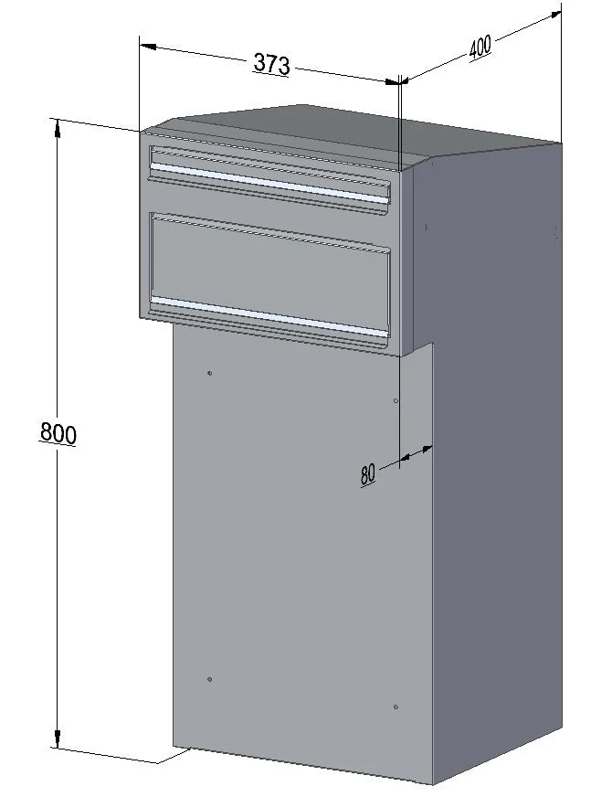 Outdoor Parcel Box for Gates & Fences – Rear Access – Sigma Stainless Steel Front - Black - Image 9