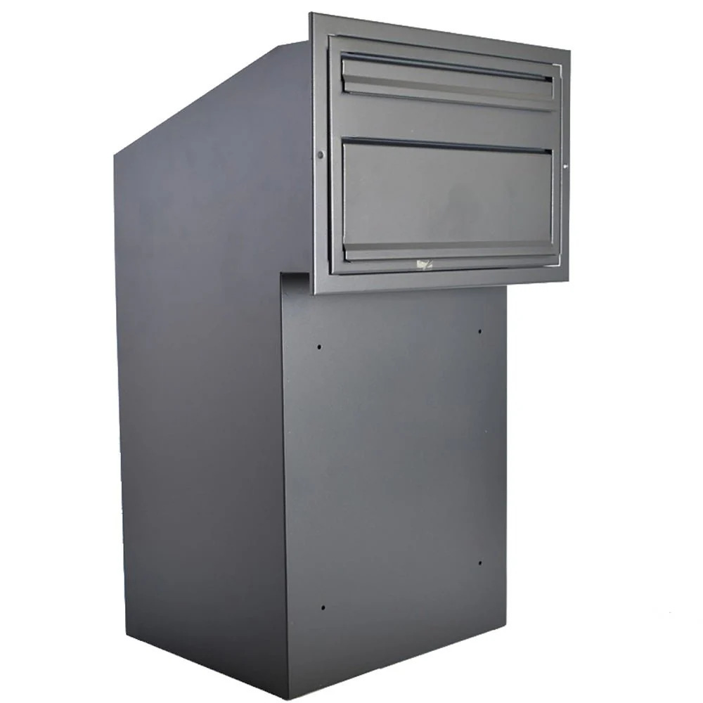 Outdoor Parcel Box for Gates & Fences – Rear Access – Sigma Stainless Steel Front - Dark Grey - Image 22