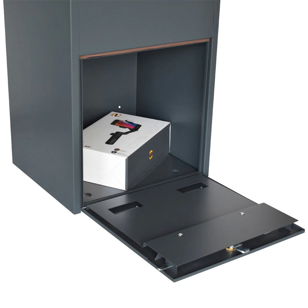 Outdoor Parcel Box for Gates & Fences – Rear Access – Sigma - Dark Grey - Image 16