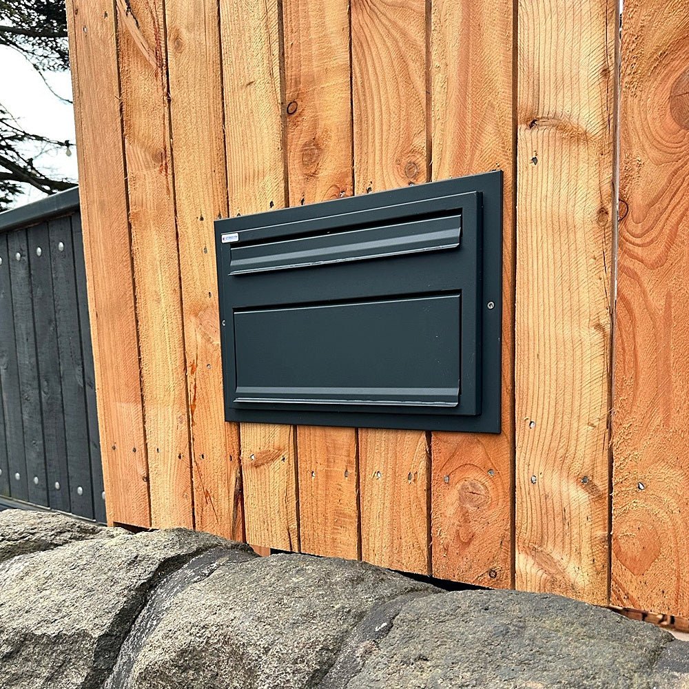Outdoor Parcel Box for Gates & Fences – Rear Access – Sigma - Dark Grey - Image 22