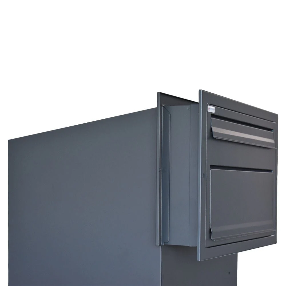 Outdoor Parcel Box for Gates & Fences – Rear Access – Sigma - Dark Grey - Image 3