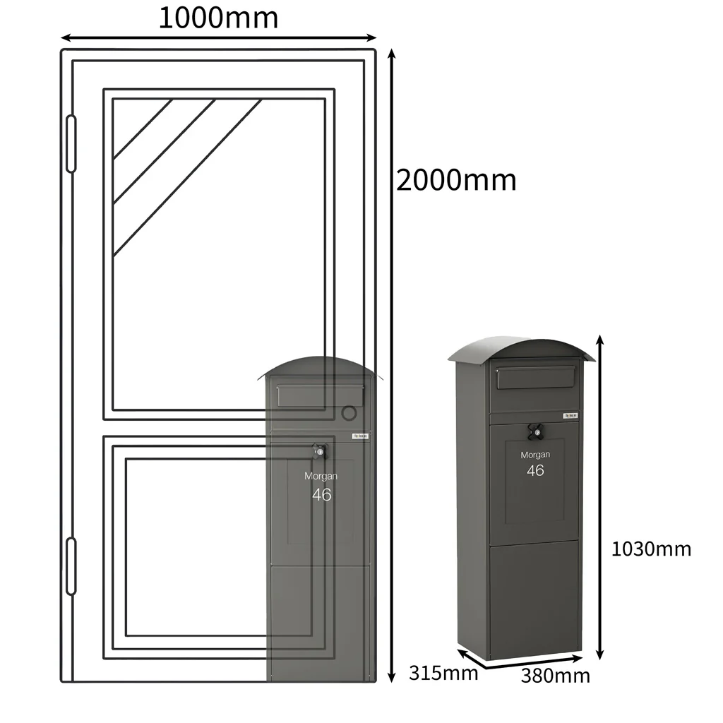 Outdoor Parcel Post Box for Home  Front Access – Lovisa - Image 3