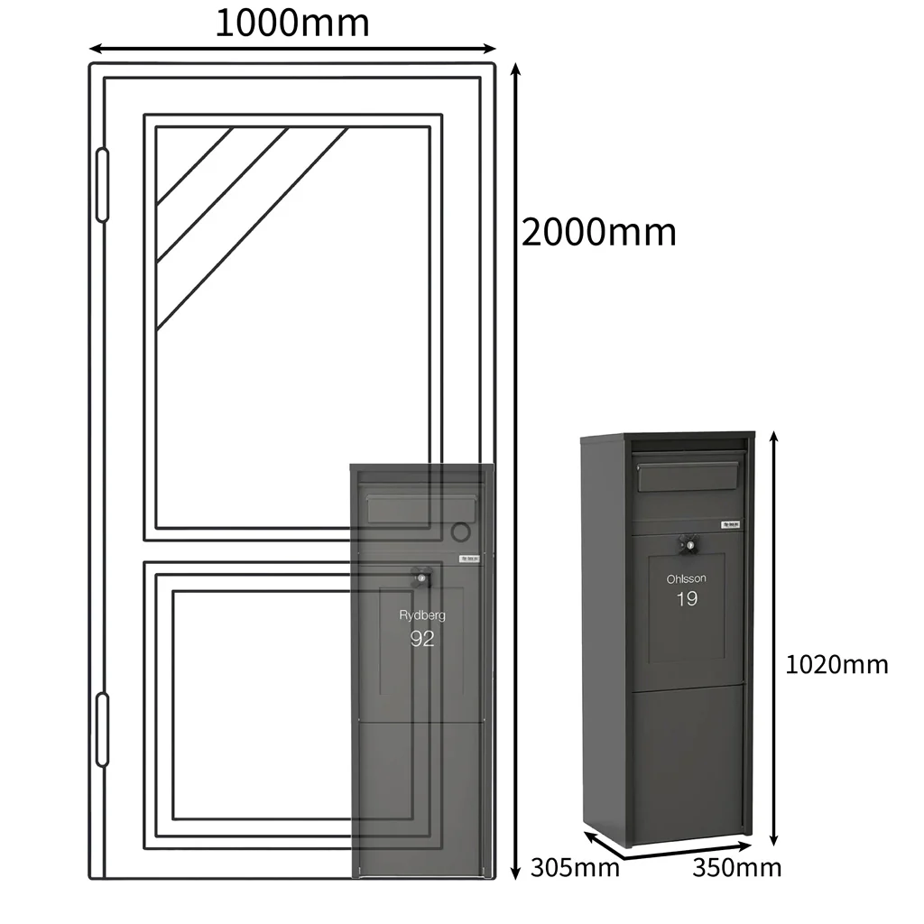 Outdoor Parcel Post Box for Home Front Access – Oskar - Image 3