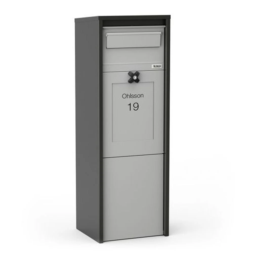 Outdoor Parcel Post Box for Home Front Access – Oskar - Light Grey Front - Image 3