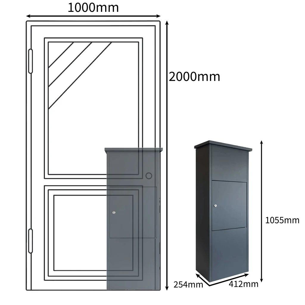 Package Delivery Box for Home – Goldcrest Freestanding Front Access Parcel Box - Image 3