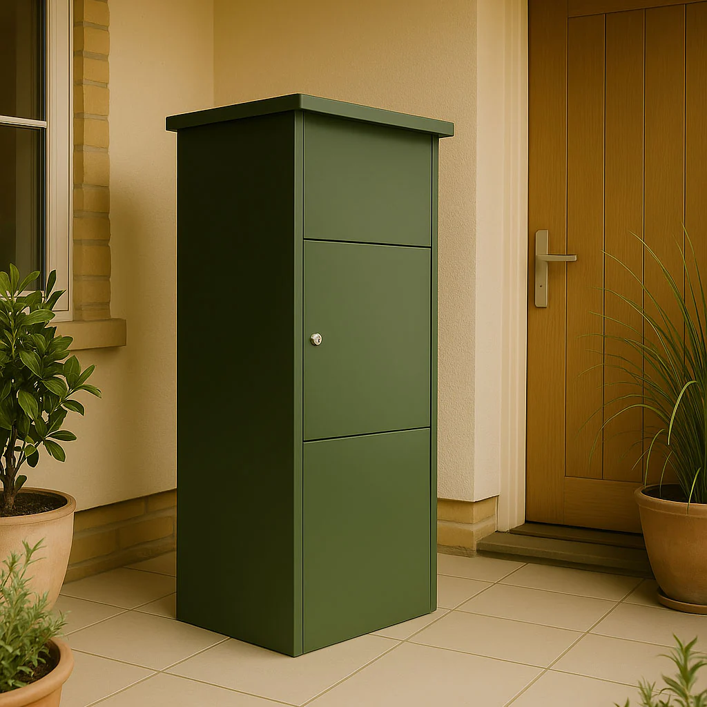 Package Delivery Box for Home – Goldcrest Freestanding Front Access Parcel Box - Pale Green - Image 2