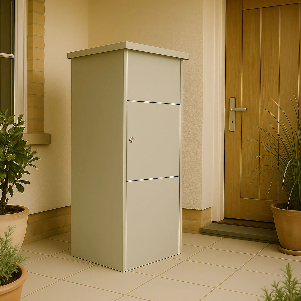 Package Delivery Box for Home – Goldcrest Freestanding Front Access Parcel Box - Pebble Grey - Image 2