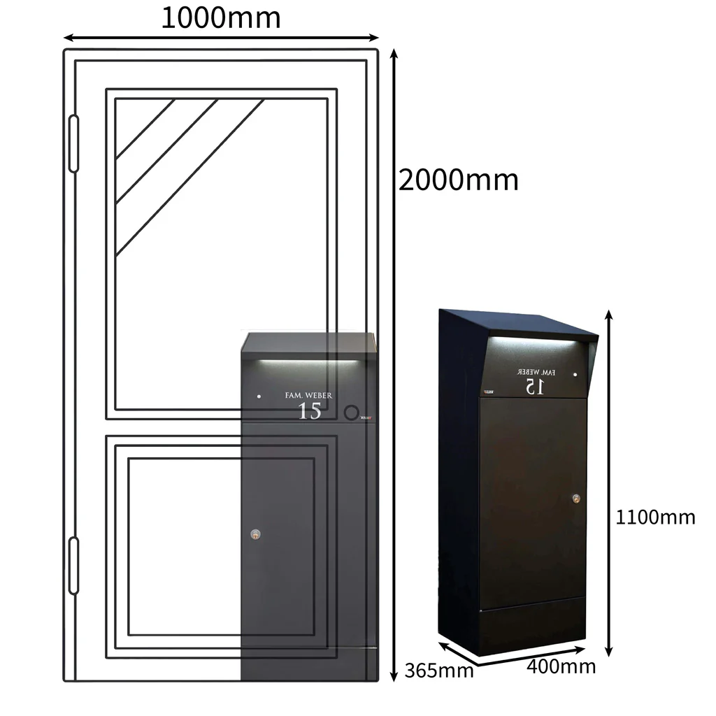 Parcel Box High Capacity Free Standing Front Access - Allux Bjørn - Image 3