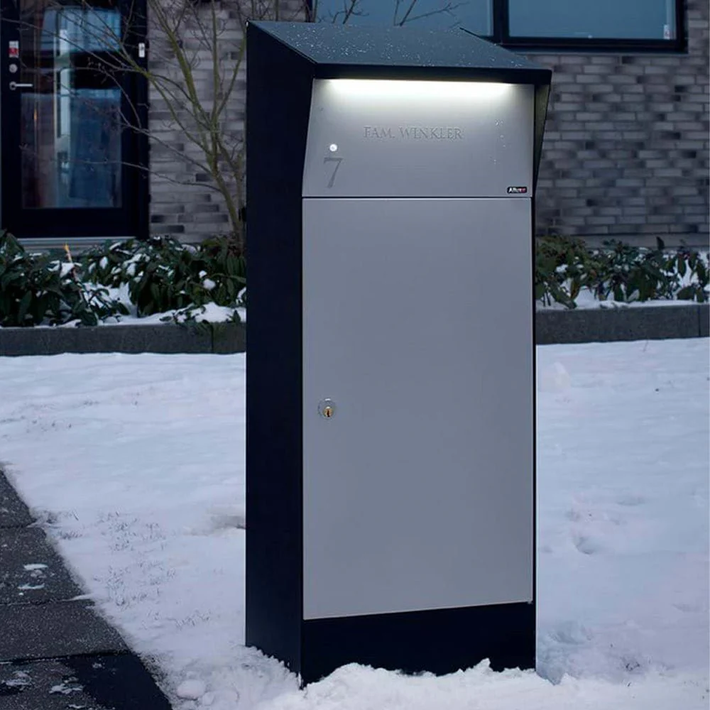 Parcel Box High Capacity Free Standing Front Access - Allux Bjørn - Light Grey - Image 2