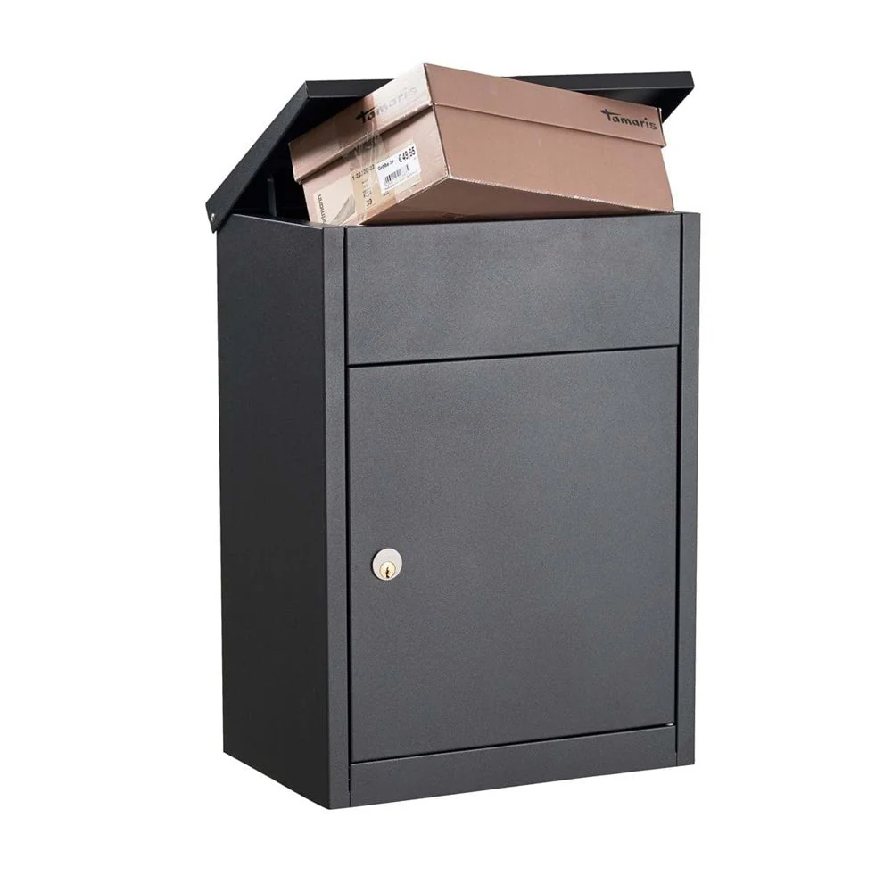 Front Access Parcel Letterbox Wall Mounted Lockable Allux 500 - Anthracite - Image 4