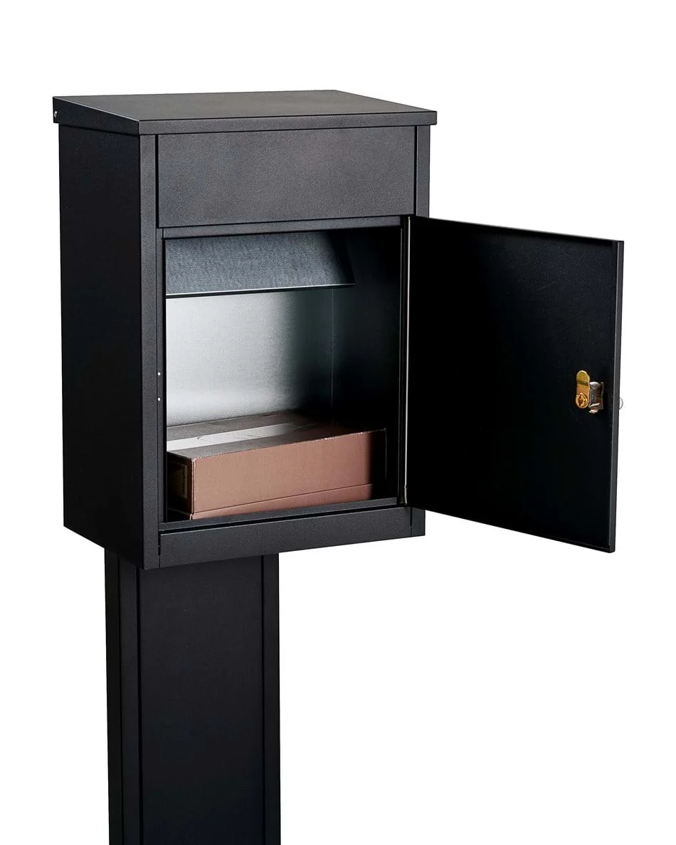 Front Access Parcel Letterbox Wall Mounted Lockable Allux 500 - Black - Image 5