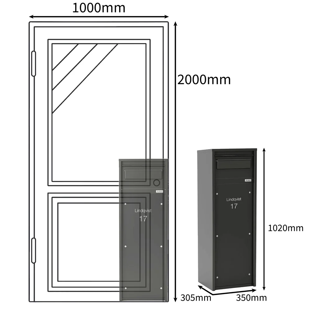Secured Outdoor Free Standing Rear Access Parcel Box - Nikolai - Image 3