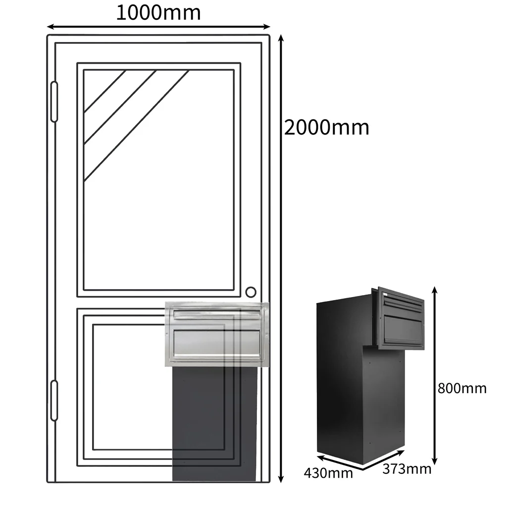 Outdoor Through the Wall Rear Access Parcel Box – Sierra - Image 3