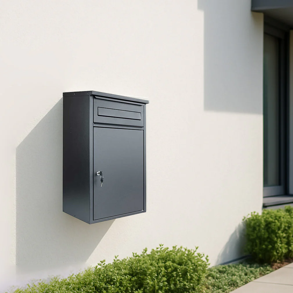 Wall Mounted Parcel Post Box for Home Front Access – Woodpecker - Anthracite Grey RAL 7016 - Image 2
