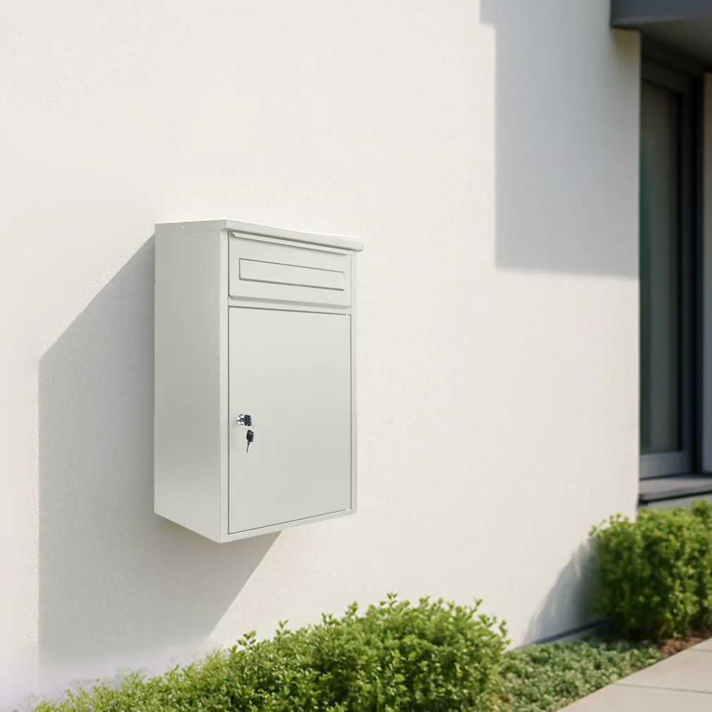 Wall Mounted Parcel Post Box for Home Front Access – Woodpecker - Pebble Grey RAL 7032 - Image 2